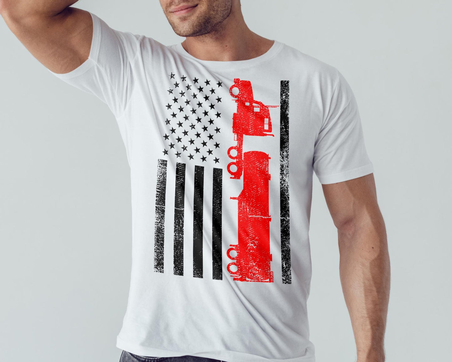 American Flag Truck Shirt